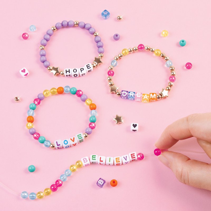Alphabet Bead Bracelet DIY Kit for Kids - 1008 Assorted Beads & Craft Supplies