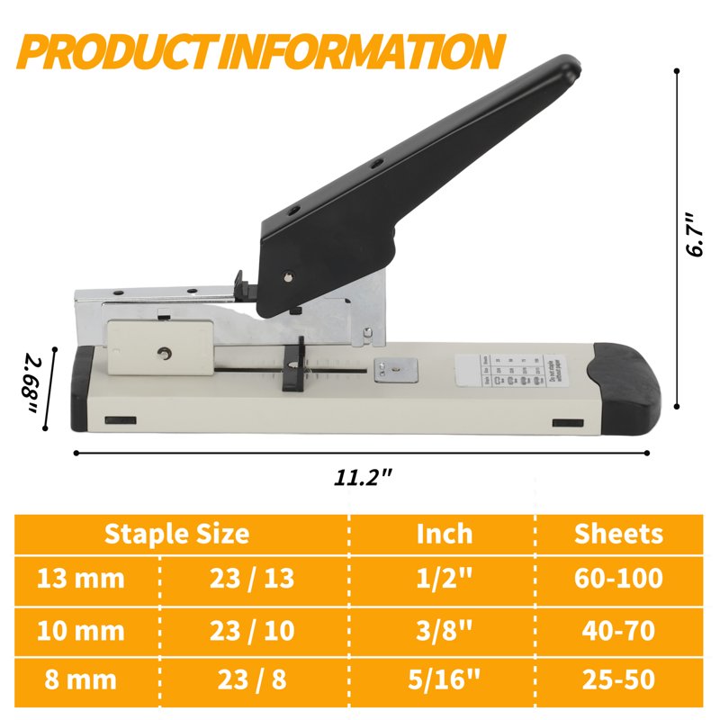 Heavy Duty Stapler 100 Sheets Capacity with 1000 Staples for Office & Home Use