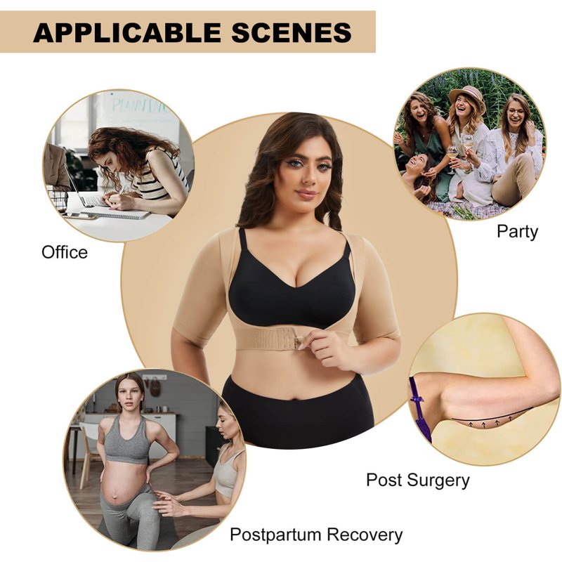 Women's Plus Size Post Surgery Arm Shapewear Sleeve for Slimming & Support