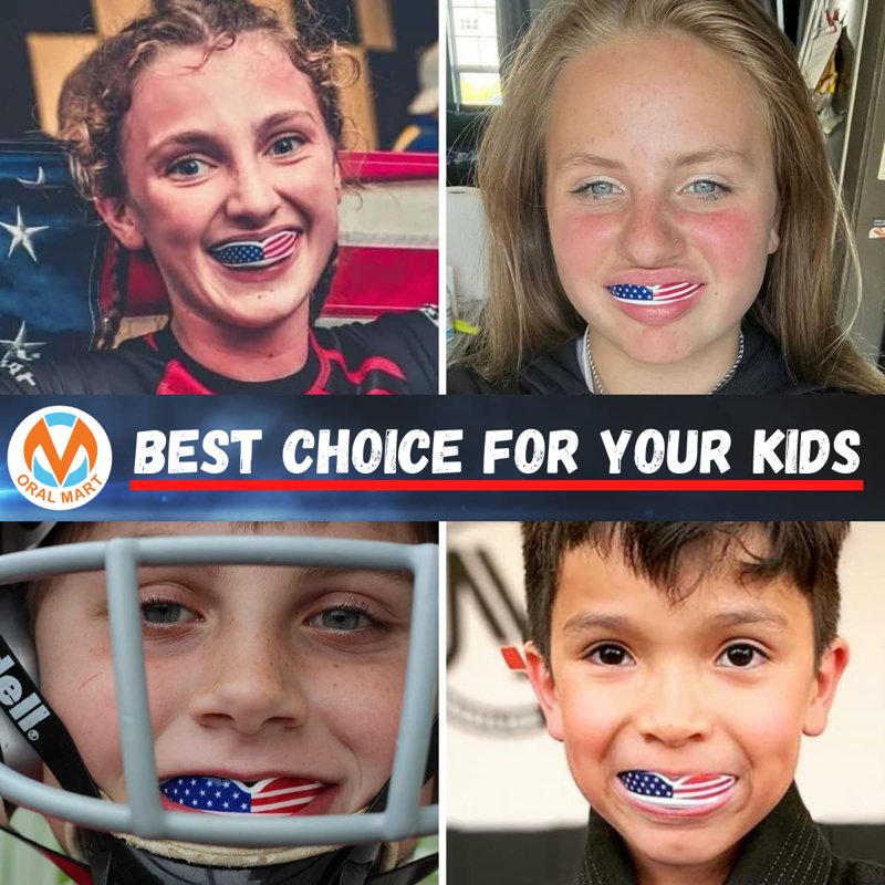 Youth Sports Mouth Guard for Kids - Impact-Resistant, BPA-Free, USA Flag Design