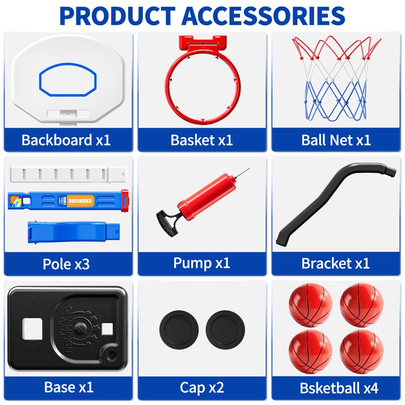 Adjustable Indoor Outdoor Kids Basketball Hoop Set for Ages 3-8 - Family Play Gift