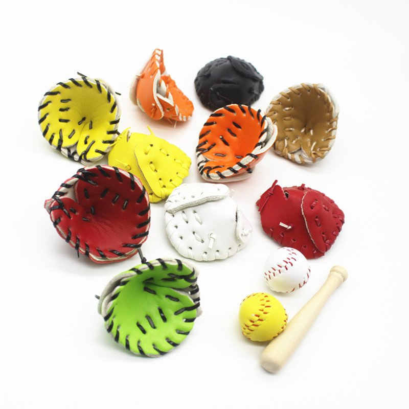 Newborn Photography Props Set with Mini Baseball Bat, Glove & Ball - Baby Photoshoot Accessories