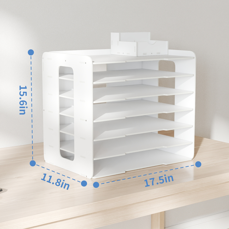 7-Tier Desk File Organizer for A3 Paper - Office & Home Storage