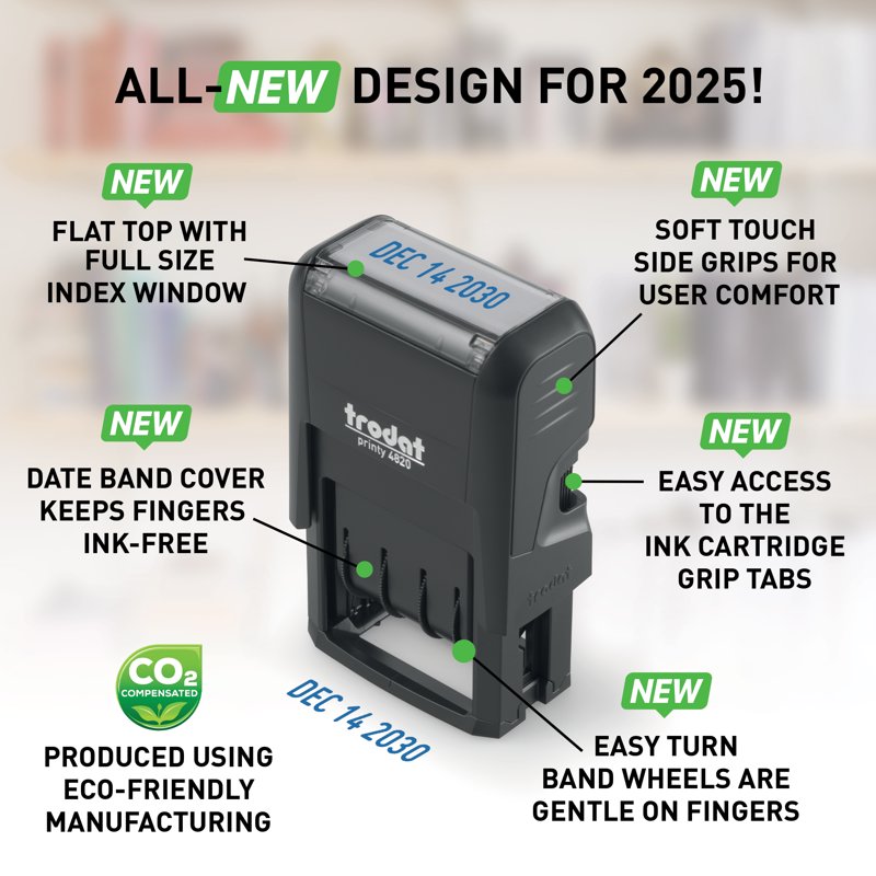 Self-Inking Date Stamp for Office & Personal Use – Adjustable, Eco-Friendly Ink