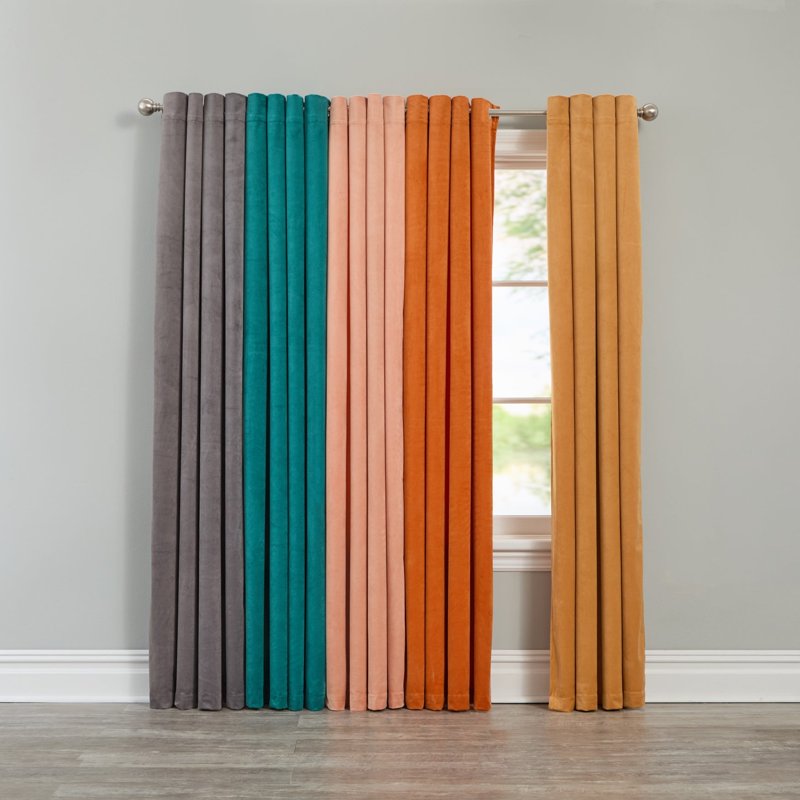 Velvet Grommet Window Curtain Panel - Luxurious Drapes for Home Decor
