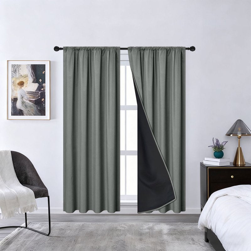 Blackout Window Curtain with Sun & Heat Protection, Sound Insulation, 200x100cm