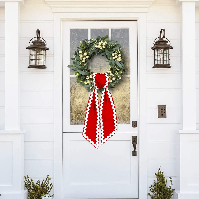 Decorative Wreath Sash Ribbon for Front Door Weddings and Holidays