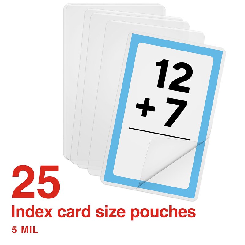 Thermal Laminating Pouches for Index Cards 5 Mil Clear Pack of 25