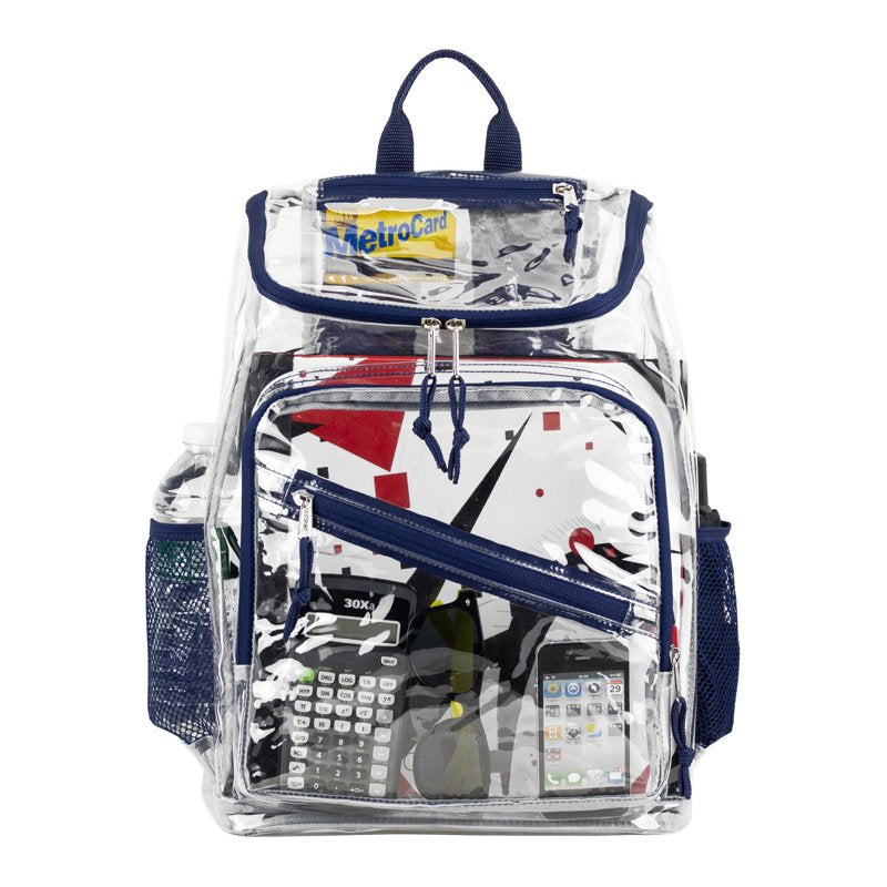 Unisex Clear PVC Top Loader Backpack with Padded Straps - Multiple Colors