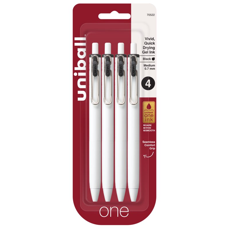 Gel Pens Set - 8 Pack Medium Point 0.7mm Black Ink Retractable Writing Tools