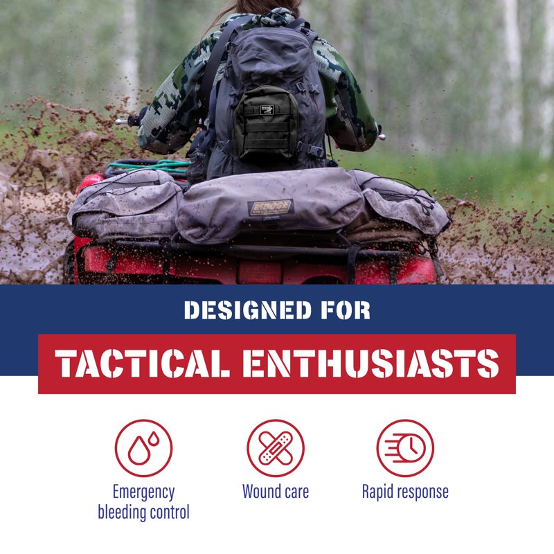 Trauma First Aid Kit with QuikClot Hemostatic Gauze - MOLLE Bag Emergency Medical Supplies