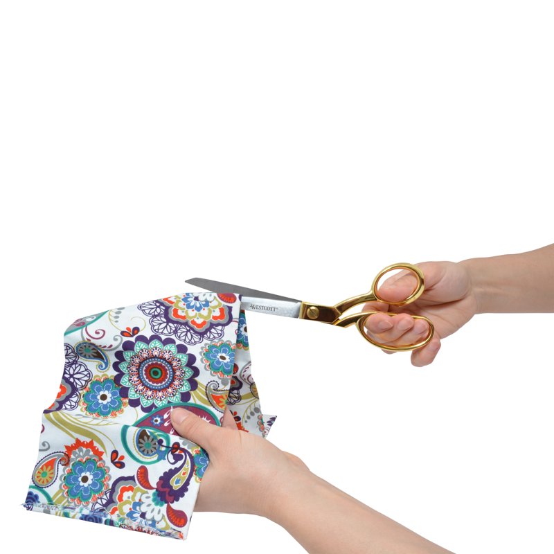 Stainless Steel Fabric Scissors with Gold Handles - 9 Inch Bent Sewing & Office Shears
