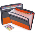 13 Pocket Expanding Document Folder with Zipper & Sticky Labels - Office Organizer