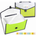 TRANBO 13-Pocket Accordion File Folder, A4/Letter Size with Handle - Green