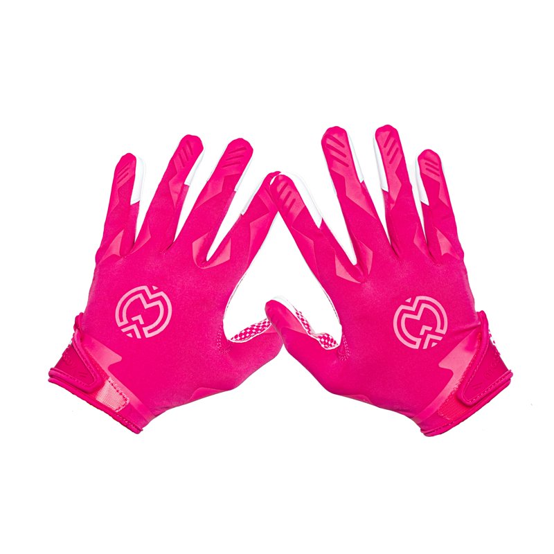 Youth Football Receiver Gloves Pink Medium - ProGrip, Breathable & Secure Fit