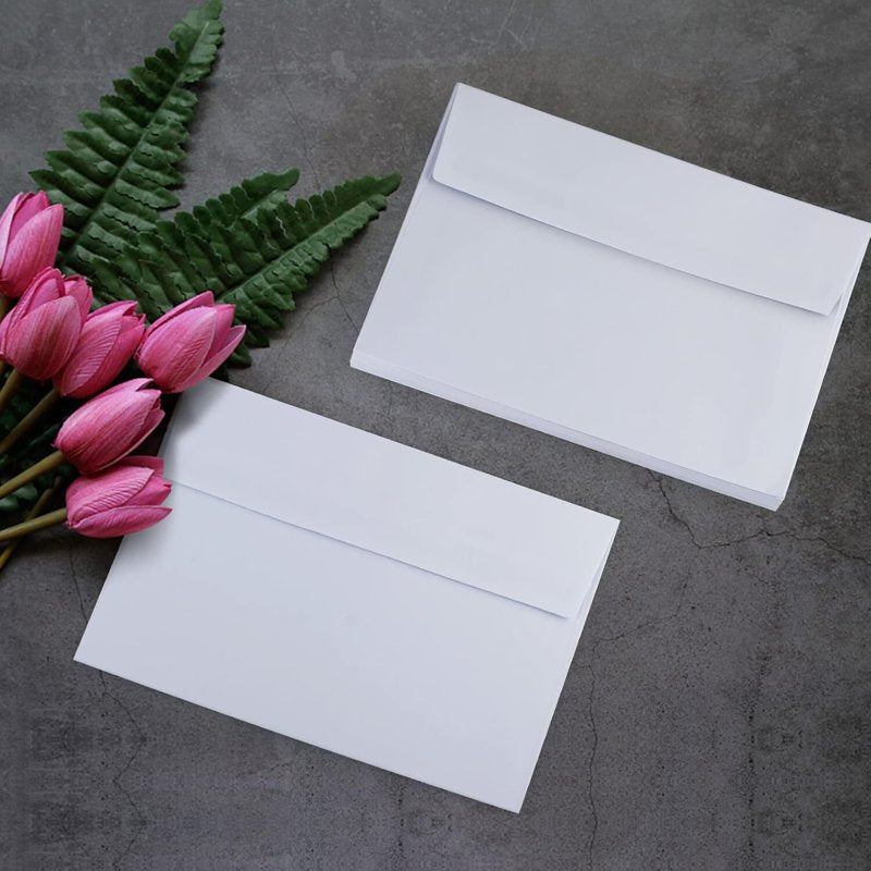 5x7 White Envelopes 50 Pack - Self Seal Invitation & Greeting Card Envelopes