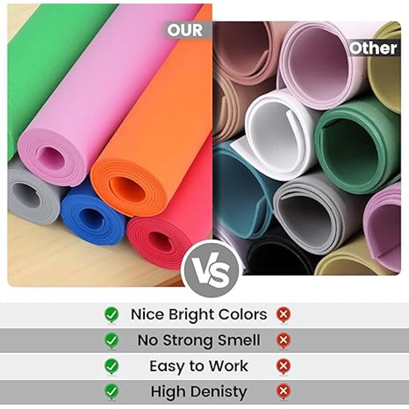 Craft Foam Sheets for DIY Cosplay Cards & Decorations - 49x13.5 Inches