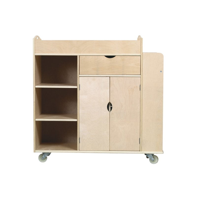 Mobile Art Supply Storage Cart with Shelves and Casters - Classroom & Craft Room Organizer
