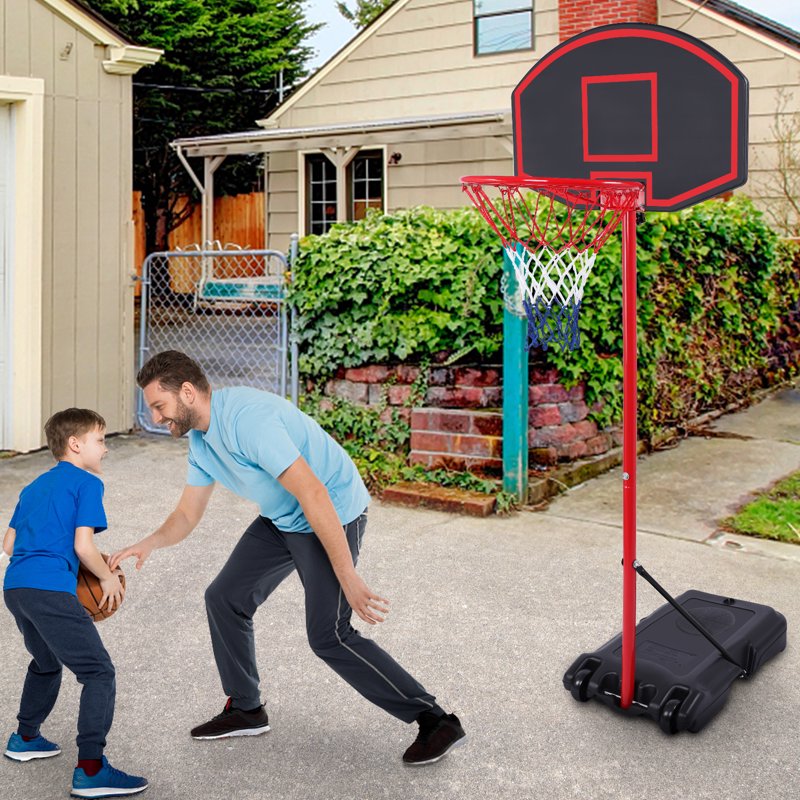 Adjustable Portable Basketball Hoop System with Wheels for Indoor Outdoor Kids & Teens