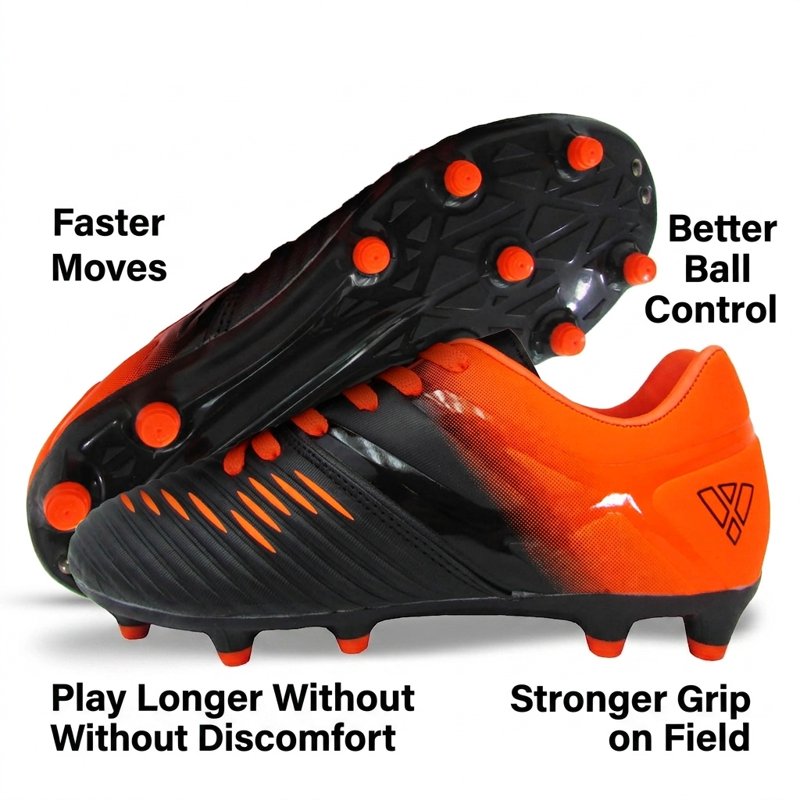 Vizari Liga Firm Ground Kids Soccer Cleats - Orange, 2 (Variation of THIS listing)