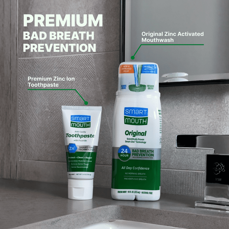 2 Pack Activated Breath Rinse Mouthwash for Halitosis & Dry Mouth - 16 fl oz