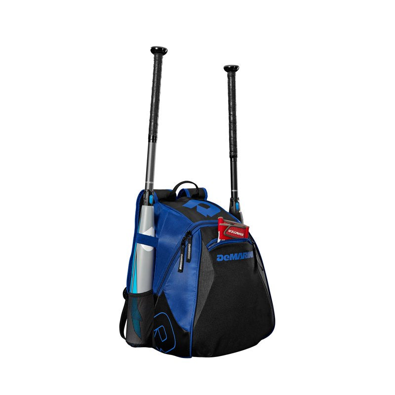 Junior Sports Backpack with Helmet and Bat Sleeves - Royal, Black, White
