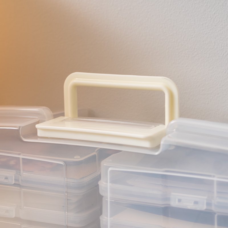 4x6 Photo Storage Box Set - Clear Craft Organizer for Photos & Small Items - 2 Pack