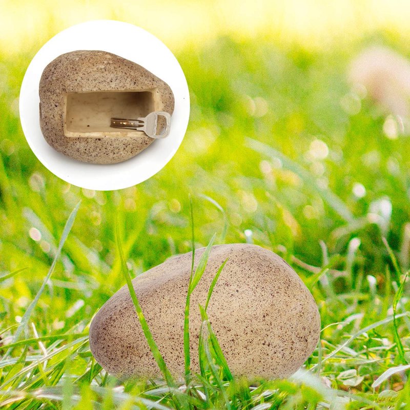 Outdoor Faux Rock Key Hider - Realistic Stone-Like Secret Safe for Garden or Yard