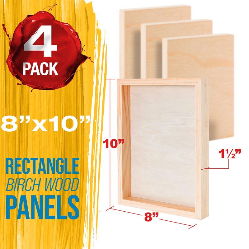 Unfinished Cradled Wood Panels for Painting - 20x24 Inch, 2 Pack, Gallery Birch Canvas Boards for Acrylic, Oil, Mixed Media
