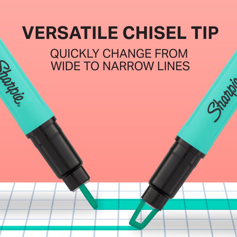 See-Through Chisel Tip Highlighter Set - Assorted Fluorescent Markers, 3 Count