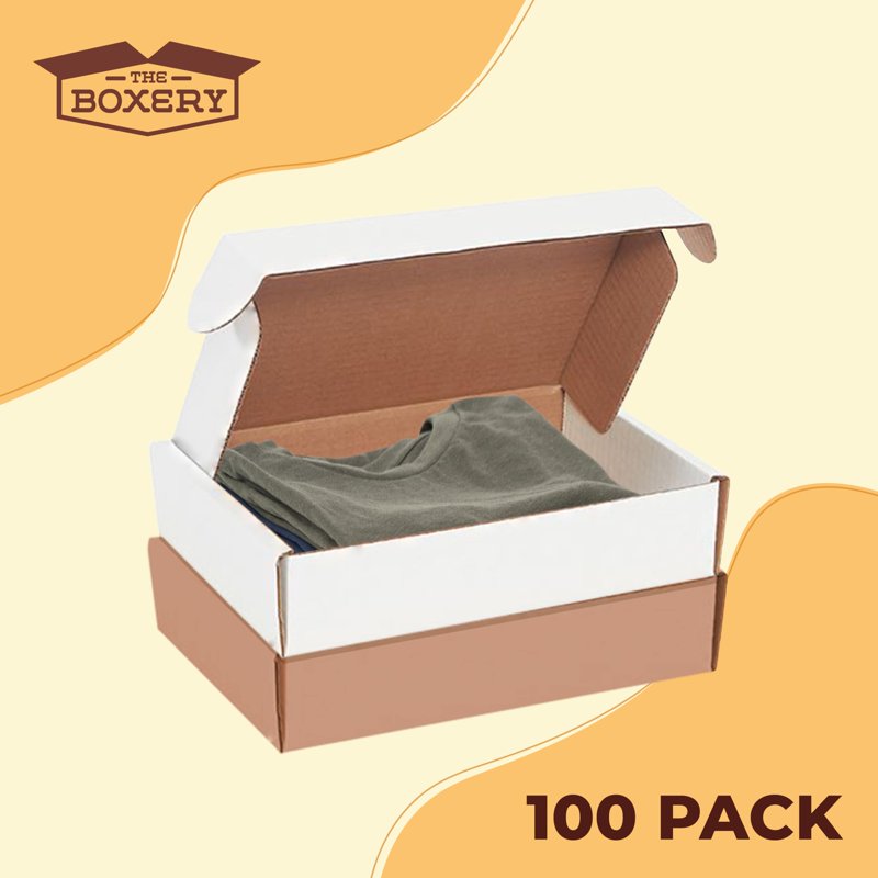 Kraft and White Corrugated Shipping Boxes - Pack of 100+ Small Business Mailers