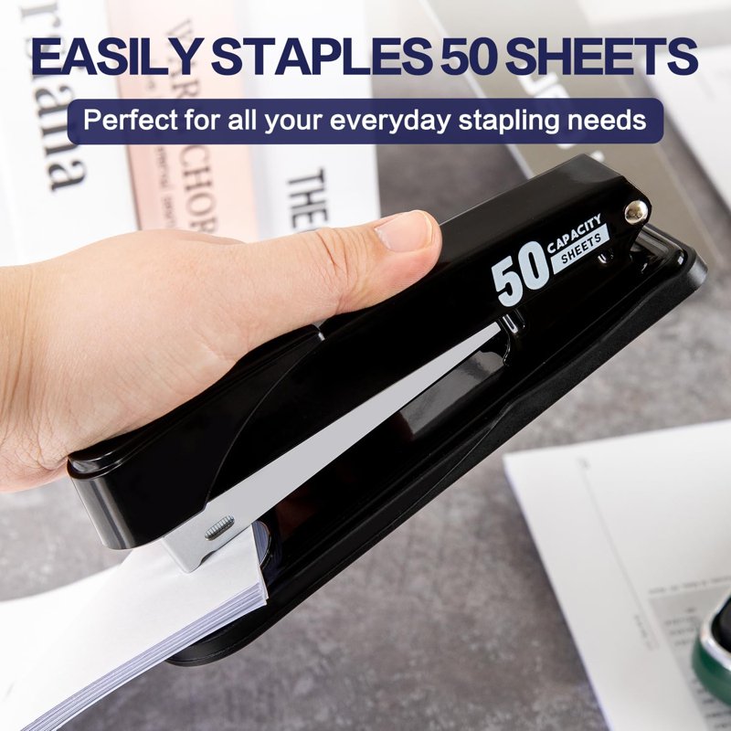 Heavy Duty Stapler for 50 Sheets with Staples and Remover – No Jam Office Stapler
