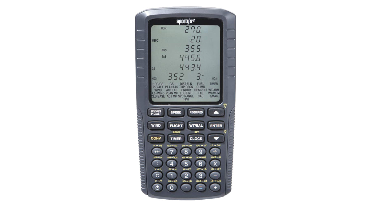 Electronic Flight Computer with Backlit Display & AAA Power for Pilots