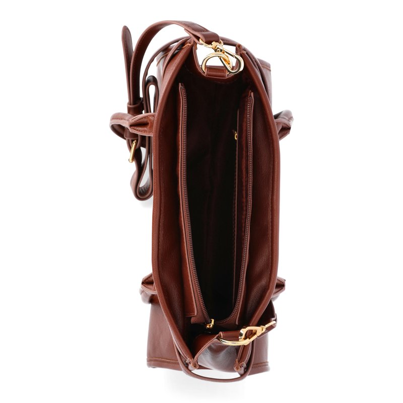 Women's Faux Leather Shoulder Bag with Removable Crossbody Strap