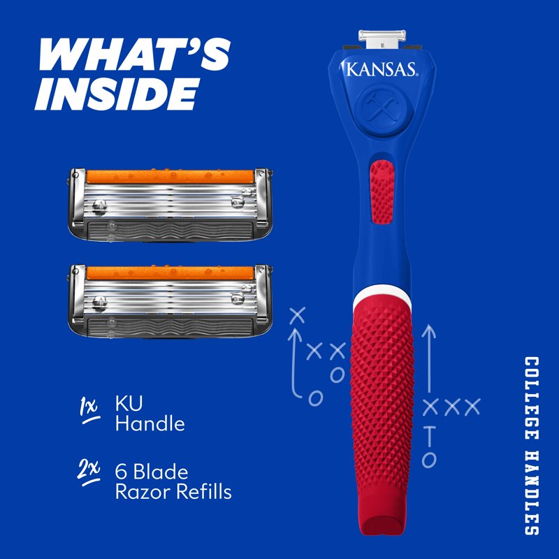 College Themed 6-Blade Razor Starter Set with Limited-Edition Handle
