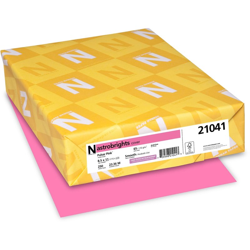 Color Cardstock Paper 8.5x11 Pulsar Pink 250 Sheets - Bright Craft Paper for DIY Projects