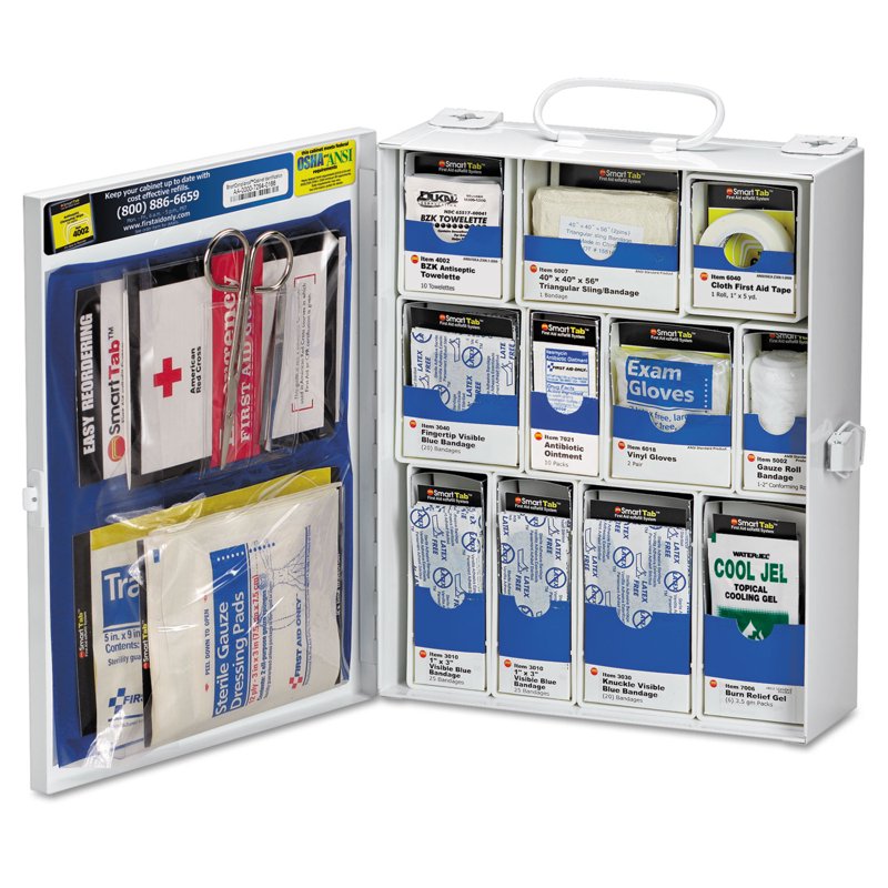 136-Piece OSHA Compliant First Aid Kit with Metal Wall-Mount Case