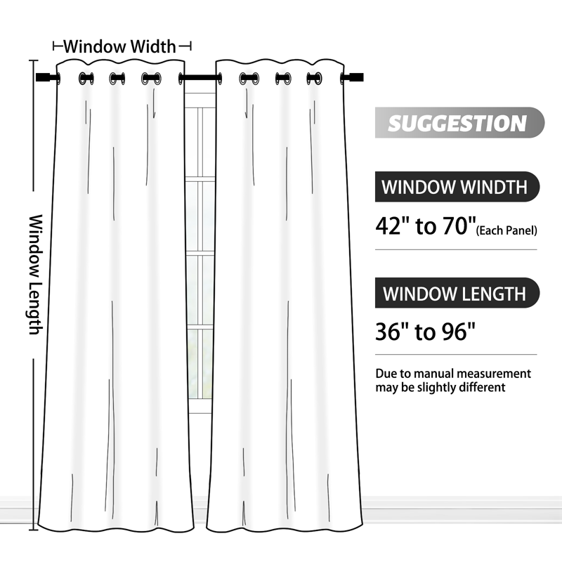 Light Blocking Gradient Curtain Panels - Room Darkening Window Treatment, Grommet Style