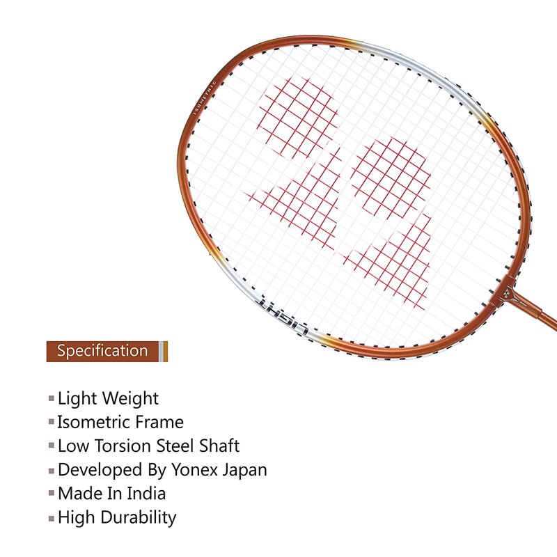 Yonex ZR 100 Light Aluminium Badminton Racquet Set of 2 - Orange, Strung, Lightweight for Beginners & Intermediate