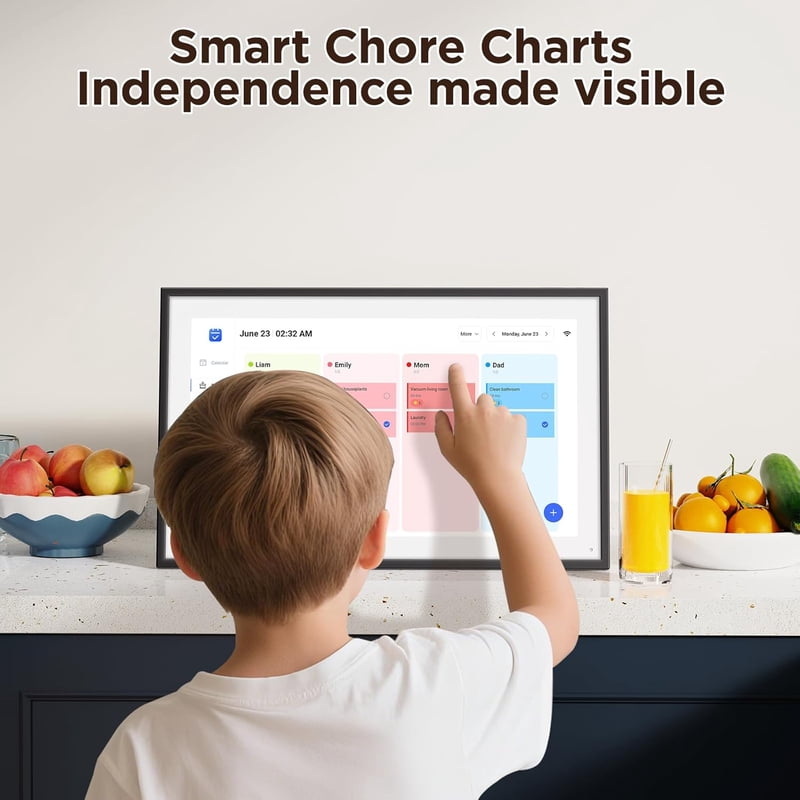 10.1 Inch Smart Digital Calendar with HD Touchscreen, Meal Planner & Chore Chart