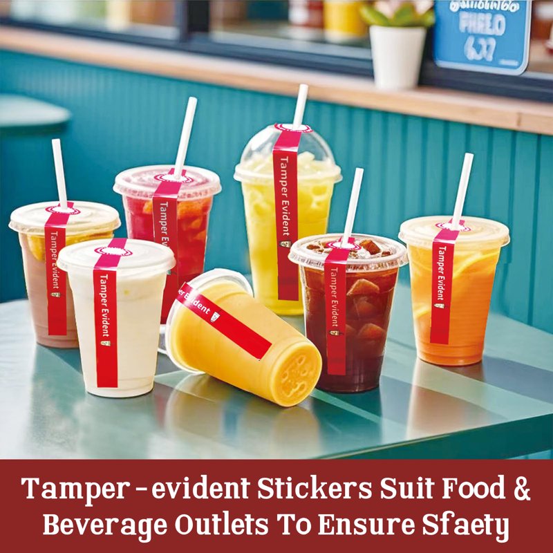 500 Pcs Tamper Evident Drink Seal Stickers for Coffee & Food Containers