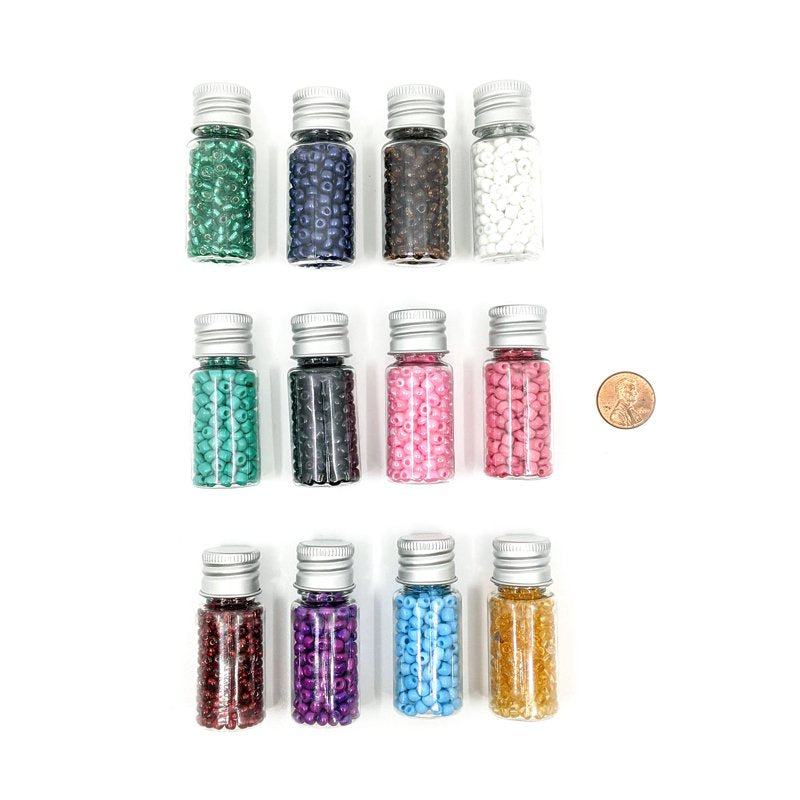 Rainbow Glass Seed Bead Mix for Jewelry Making - 12-Piece Set