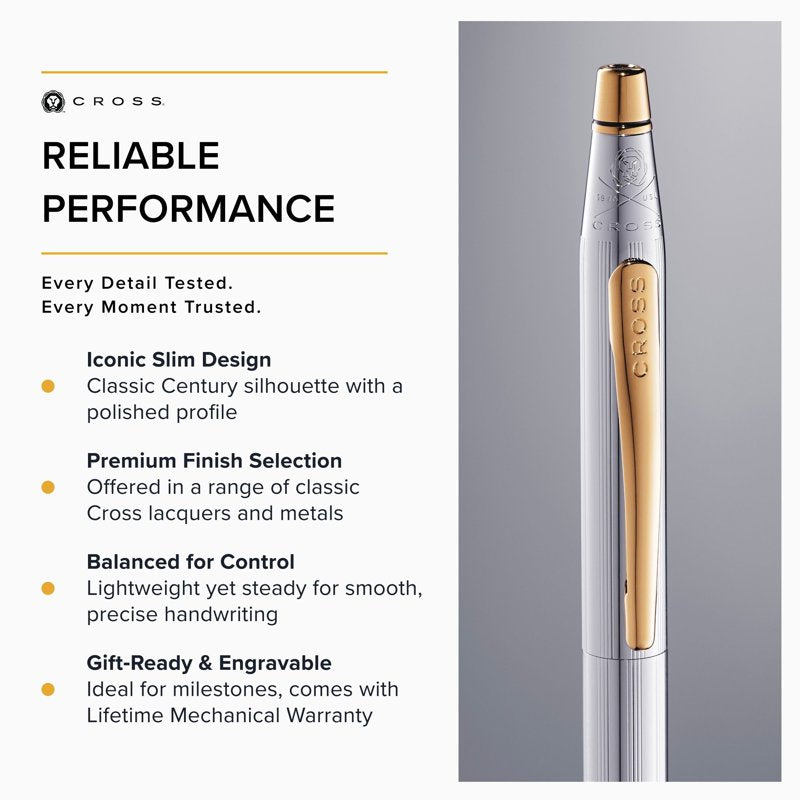 Cross Classic Century Refillable Ballpoint Pen and 0.7mm Pencil Set with Gift Box