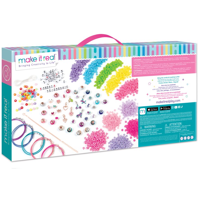 DIY Jewelry Bead Kit - Create Over 30 Bracelets with Charms & 2100+ Beads