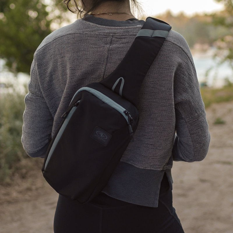 Unisex 4.5L Urban Sling Sports Bag - Black & Gray Polyester Shoulder Bag