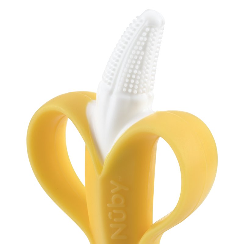 Baby Silicone Banana Massaging Toothbrush for Gums and Teeth