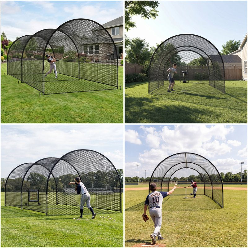 22ft Baseball Batting Cage with Frame and Net for Hitting and Practice