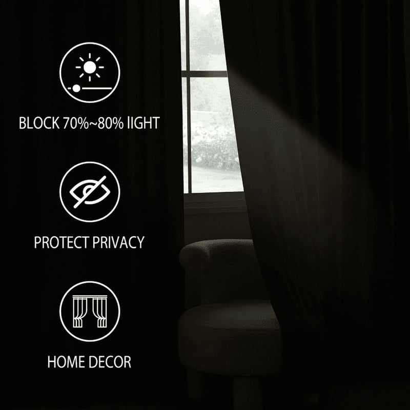 Blackout Velvet Curtains for Bedroom - Thermal Insulated Room Darkening Drapes, 52x84 Inches, Multiple Colors