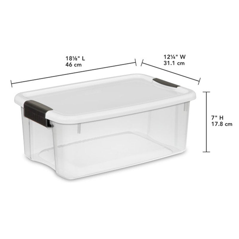 Stacking Storage Container with Lid - Clear Plastic Home Organization Bins