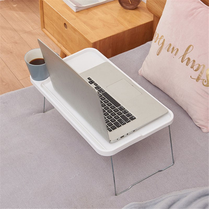 Foldable Laptop Bed Table with Storage Drawer & Water Bottle Holders - Multi-Function Couch Desk